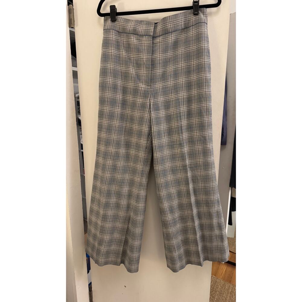 Rebecca Taylor | Plaid Trouser Pants | Black and Blue Plaid | Size 10